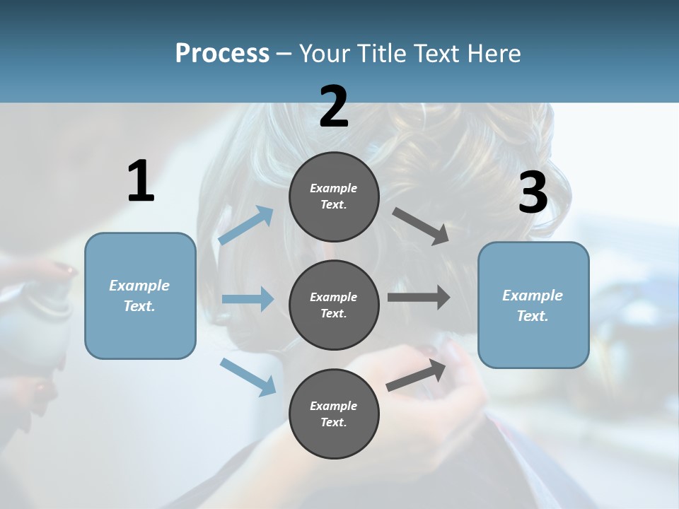 A Woman Getting Her Hair Styled By A Professional Hair Stylist PowerPoint Template