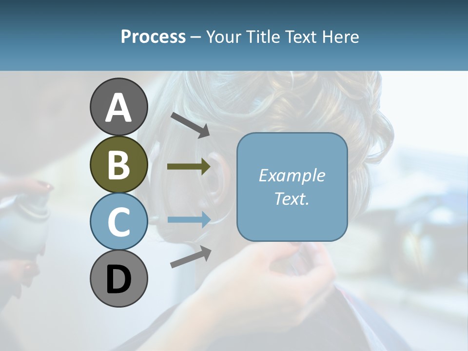 A Woman Getting Her Hair Styled By A Professional Hair Stylist PowerPoint Template