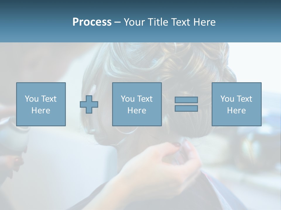 A Woman Getting Her Hair Styled By A Professional Hair Stylist PowerPoint Template
