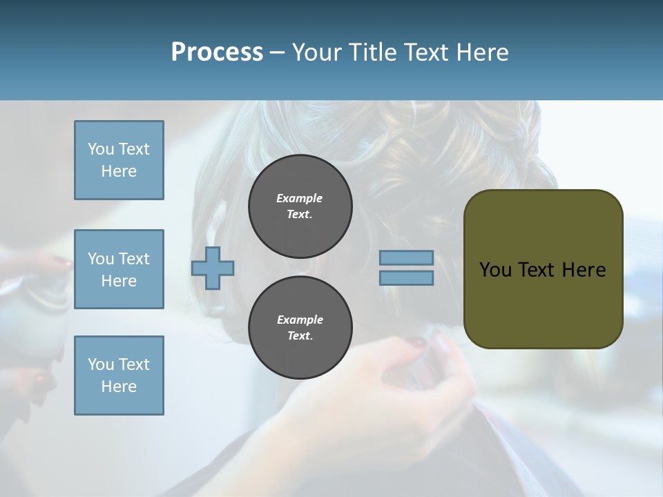 A Woman Getting Her Hair Styled By A Professional Hair Stylist PowerPoint Template