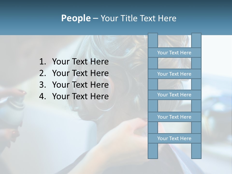 A Woman Getting Her Hair Styled By A Professional Hair Stylist PowerPoint Template