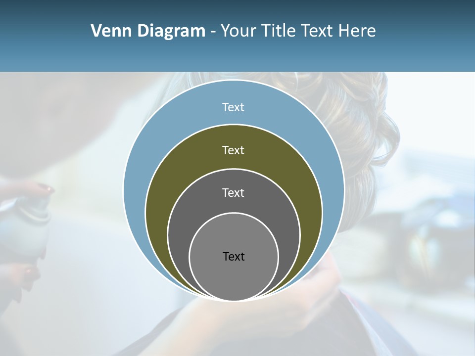 A Woman Getting Her Hair Styled By A Professional Hair Stylist PowerPoint Template