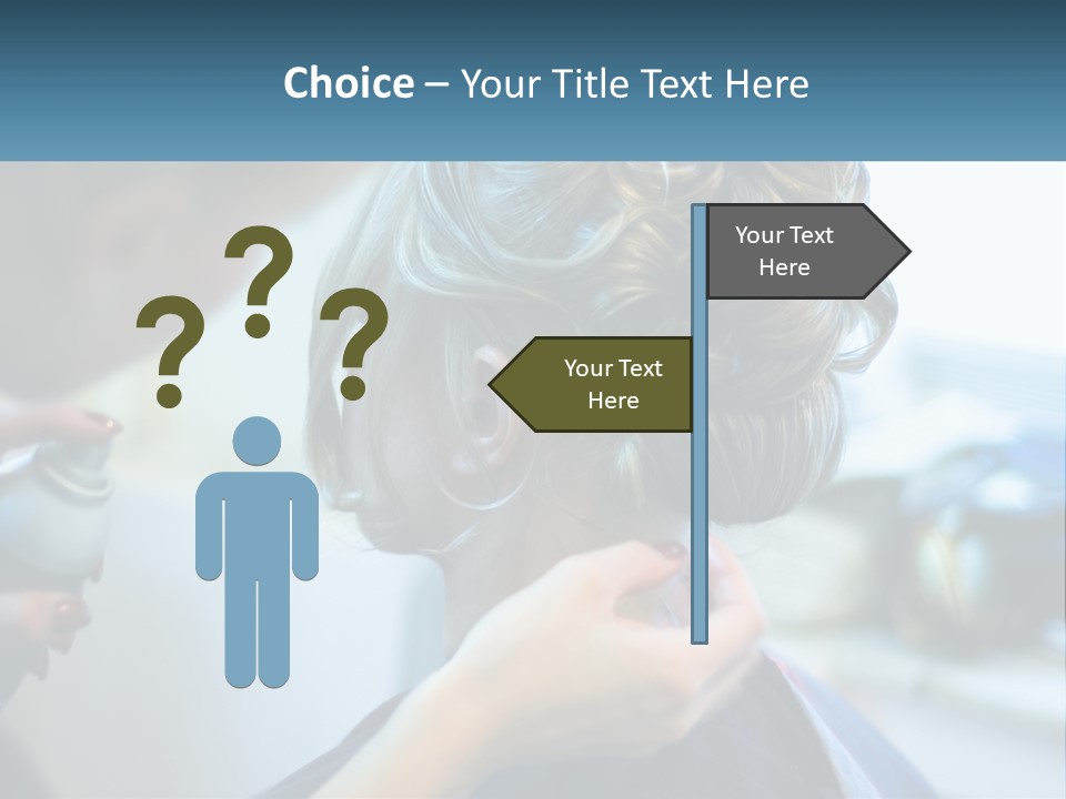 A Woman Getting Her Hair Styled By A Professional Hair Stylist PowerPoint Template