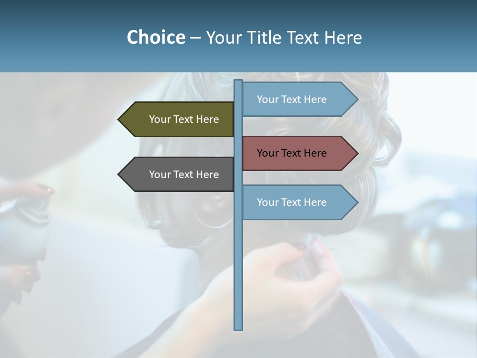 A Woman Getting Her Hair Styled By A Professional Hair Stylist PowerPoint Template