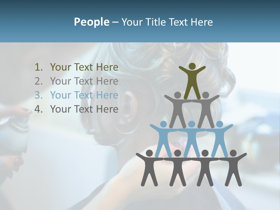 A Woman Getting Her Hair Styled By A Professional Hair Stylist PowerPoint Template