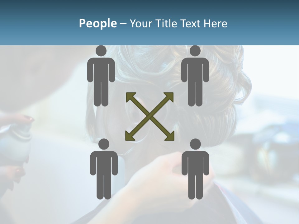 A Woman Getting Her Hair Styled By A Professional Hair Stylist PowerPoint Template