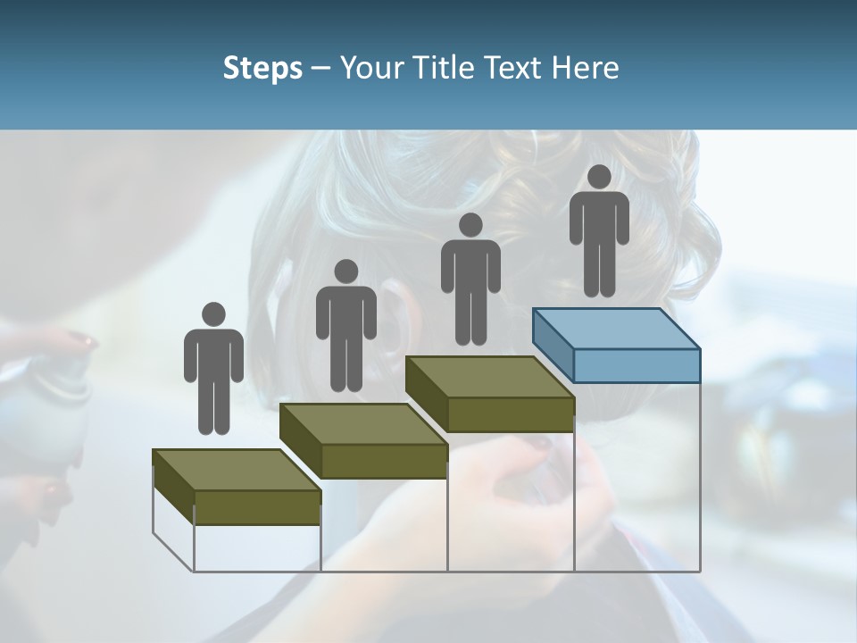 A Woman Getting Her Hair Styled By A Professional Hair Stylist PowerPoint Template