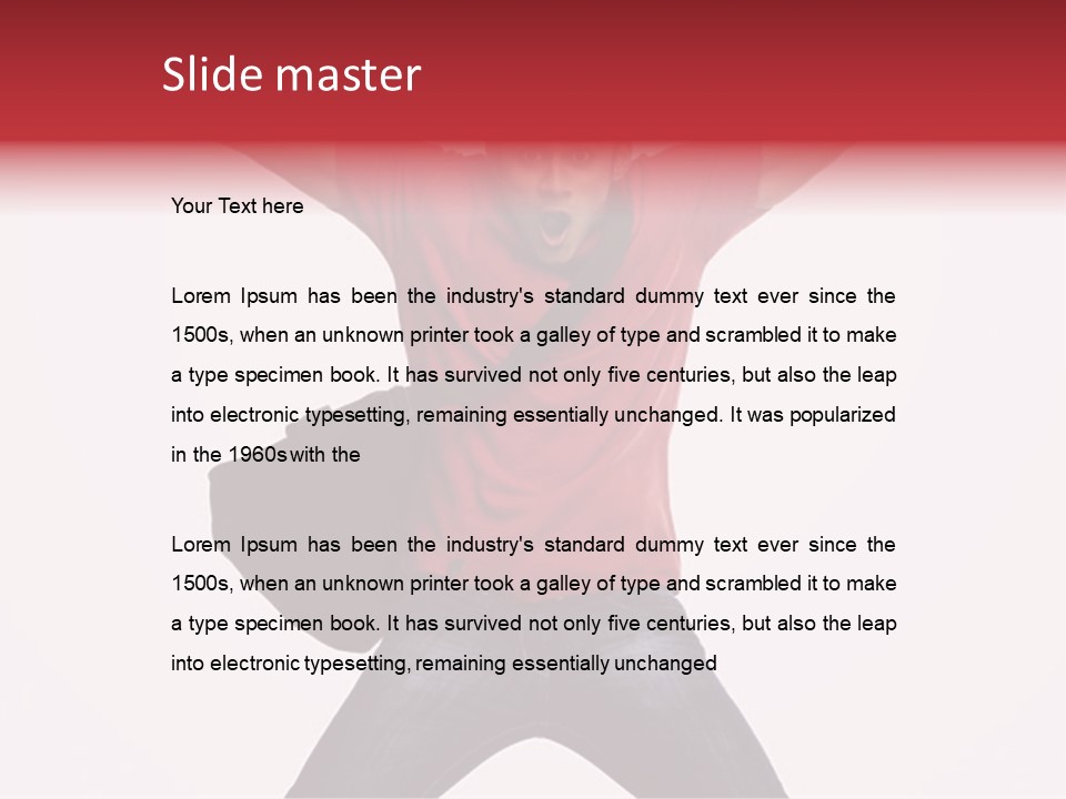 A Man With His Arms In The Air PowerPoint Template