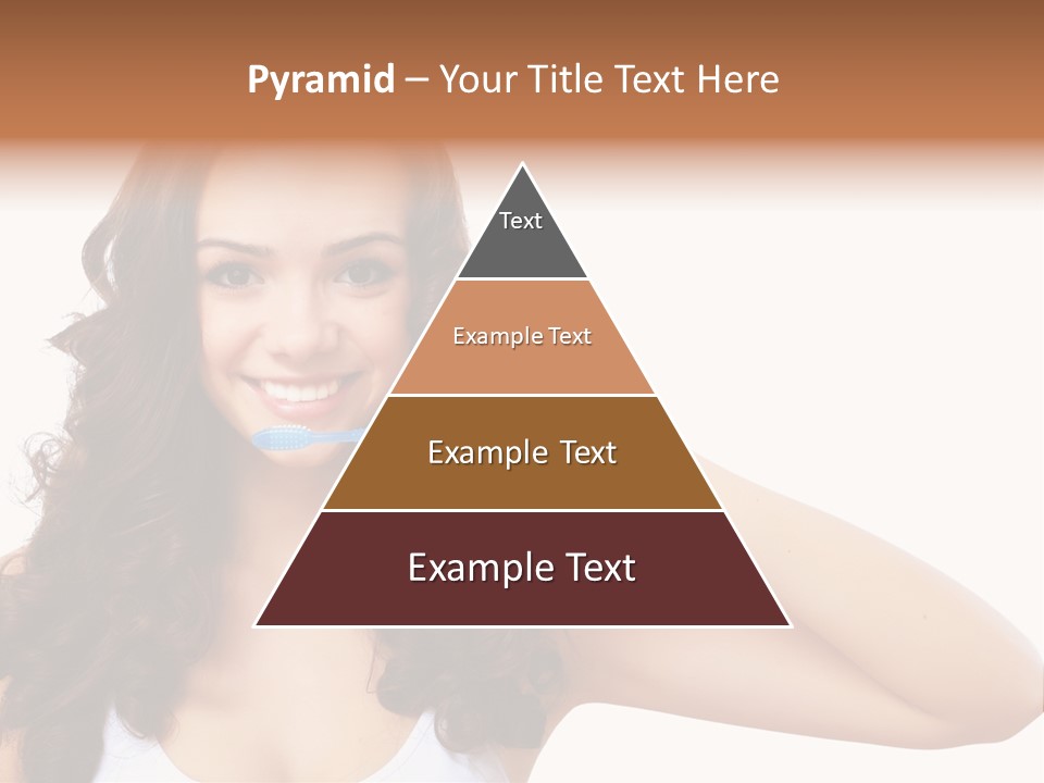 A Woman Brushing Her Teeth With A Blue Toothbrush PowerPoint Template