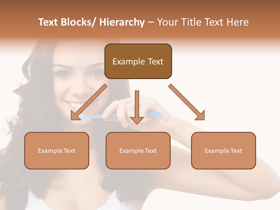 A Woman Brushing Her Teeth With A Blue Toothbrush PowerPoint Template