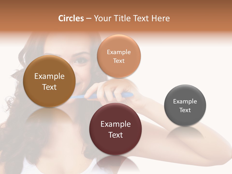 A Woman Brushing Her Teeth With A Blue Toothbrush PowerPoint Template