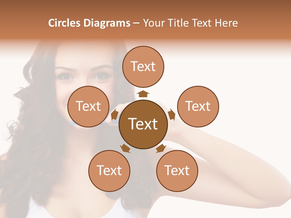 A Woman Brushing Her Teeth With A Blue Toothbrush PowerPoint Template