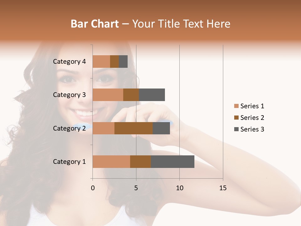 A Woman Brushing Her Teeth With A Blue Toothbrush PowerPoint Template