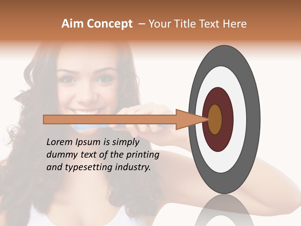 A Woman Brushing Her Teeth With A Blue Toothbrush PowerPoint Template