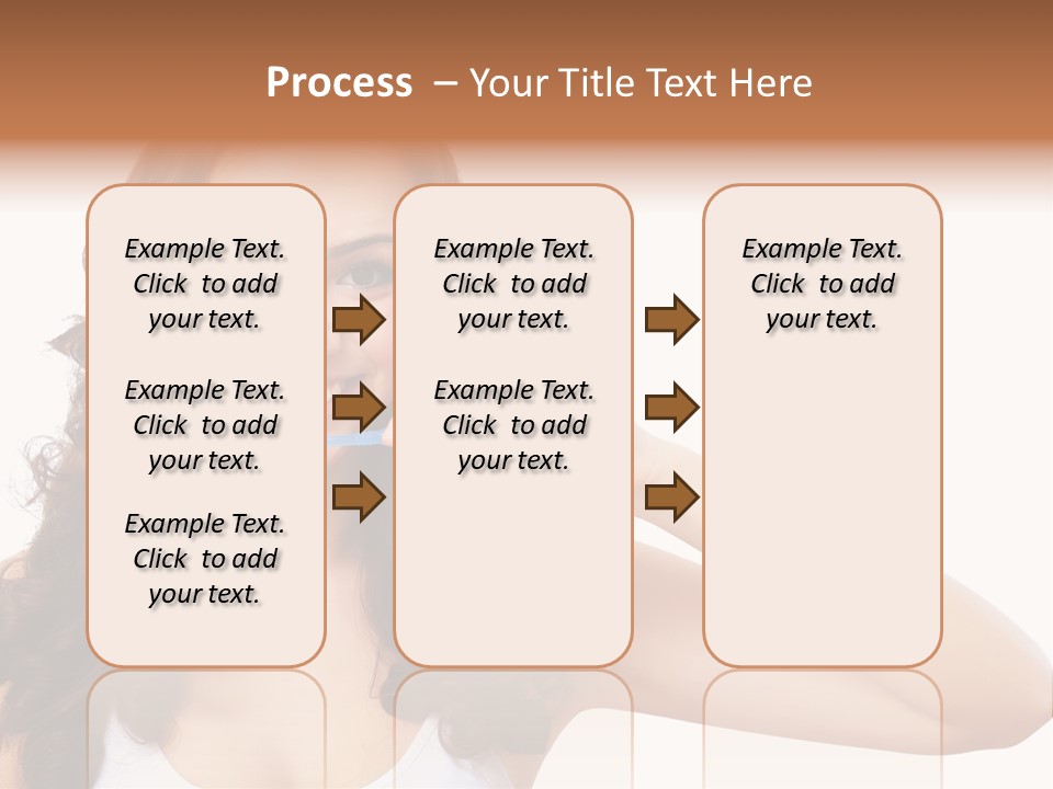 A Woman Brushing Her Teeth With A Blue Toothbrush PowerPoint Template