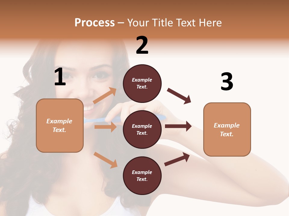 A Woman Brushing Her Teeth With A Blue Toothbrush PowerPoint Template