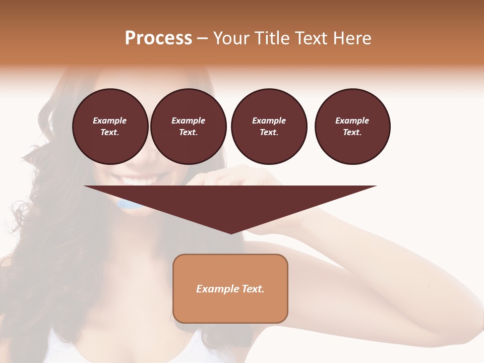 A Woman Brushing Her Teeth With A Blue Toothbrush PowerPoint Template