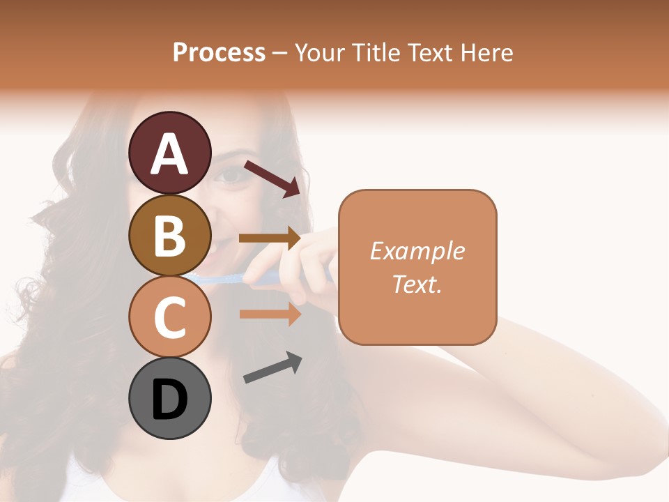 A Woman Brushing Her Teeth With A Blue Toothbrush PowerPoint Template