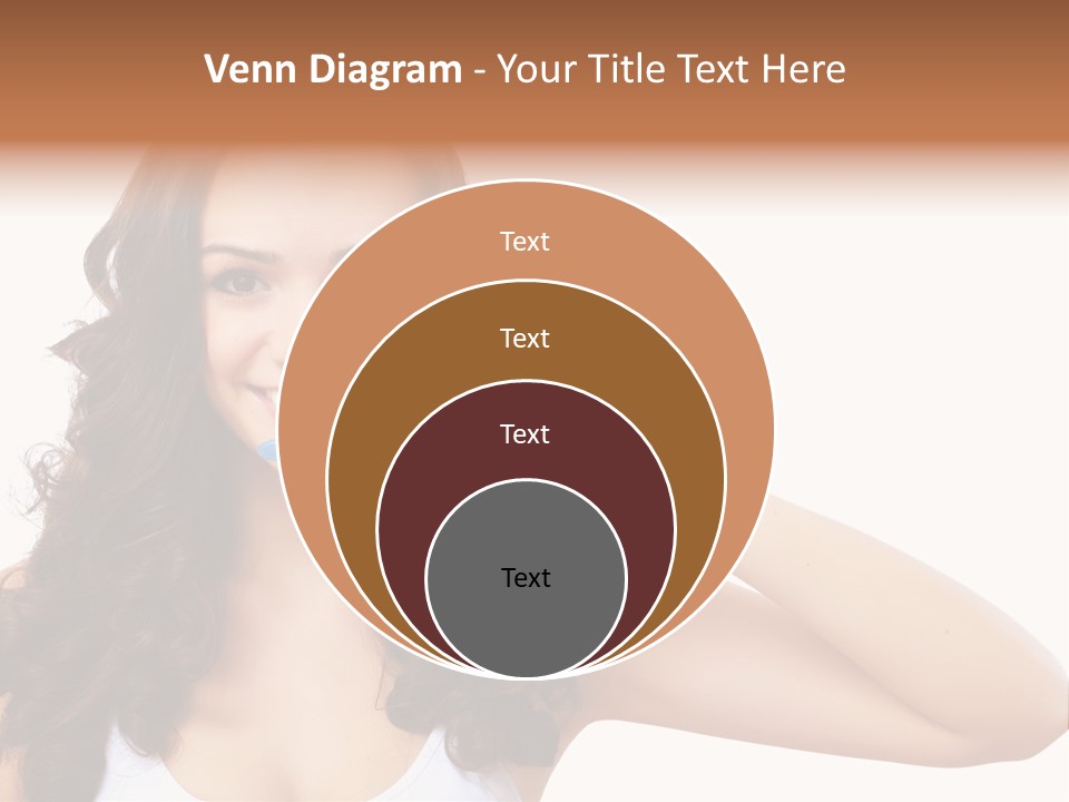 A Woman Brushing Her Teeth With A Blue Toothbrush PowerPoint Template