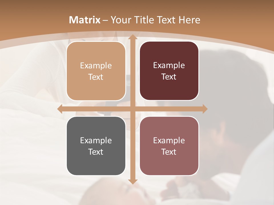 A Man And Woman Looking At A Cell Phone While Holding A Baby PowerPoint Template