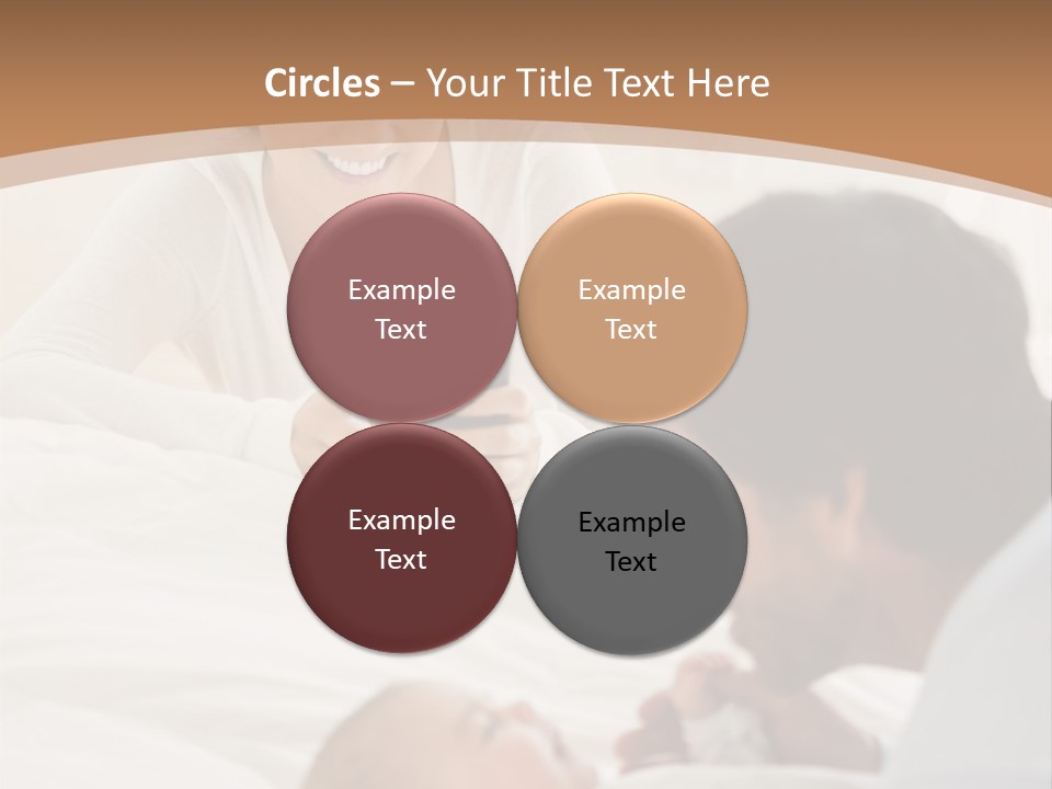 A Man And Woman Looking At A Cell Phone While Holding A Baby PowerPoint Template