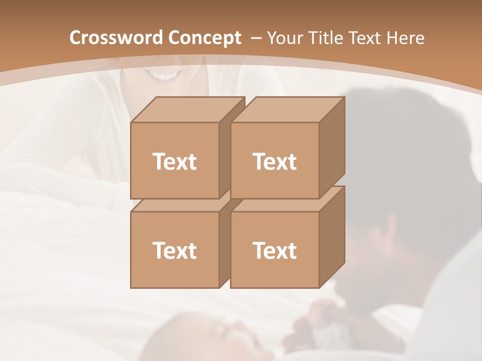 A Man And Woman Looking At A Cell Phone While Holding A Baby PowerPoint Template