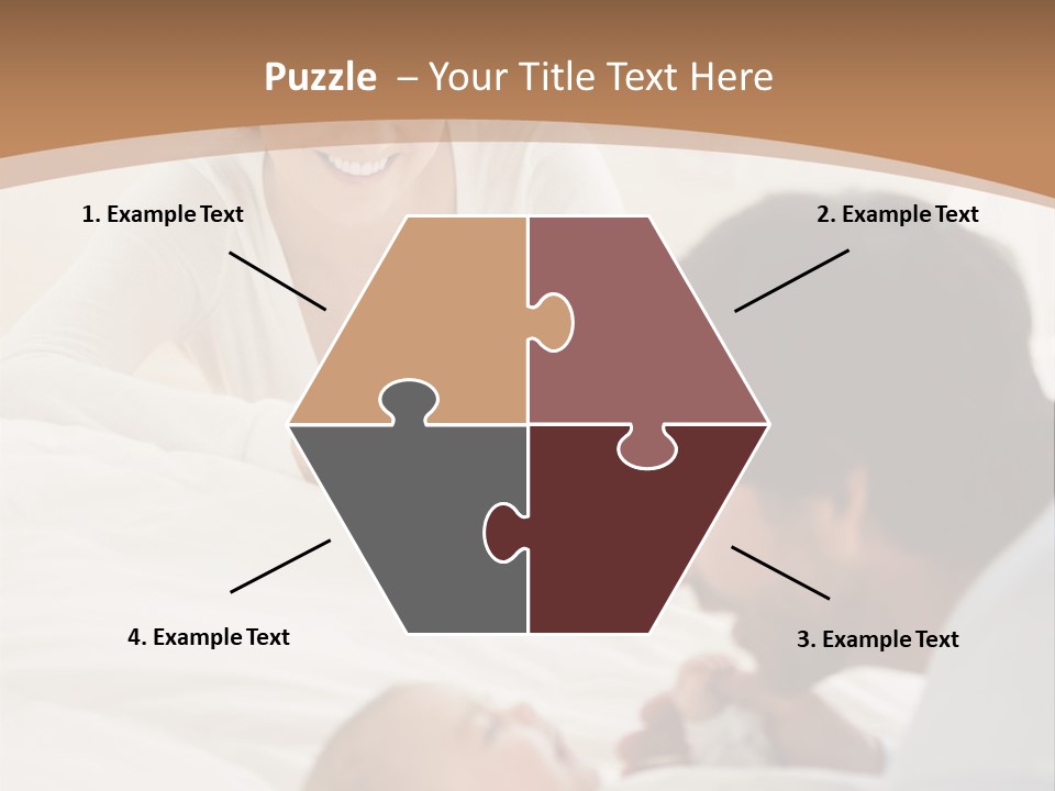 A Man And Woman Looking At A Cell Phone While Holding A Baby PowerPoint Template