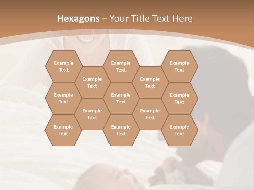 A Man And Woman Looking At A Cell Phone While Holding A Baby PowerPoint Template