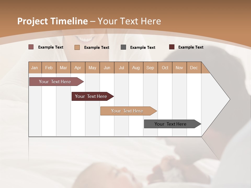A Man And Woman Looking At A Cell Phone While Holding A Baby PowerPoint Template