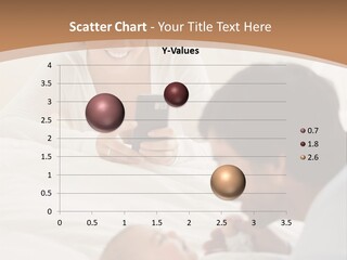 A Man And Woman Looking At A Cell Phone While Holding A Baby PowerPoint Template