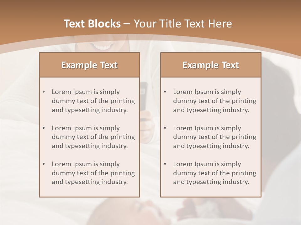 A Man And Woman Looking At A Cell Phone While Holding A Baby PowerPoint Template