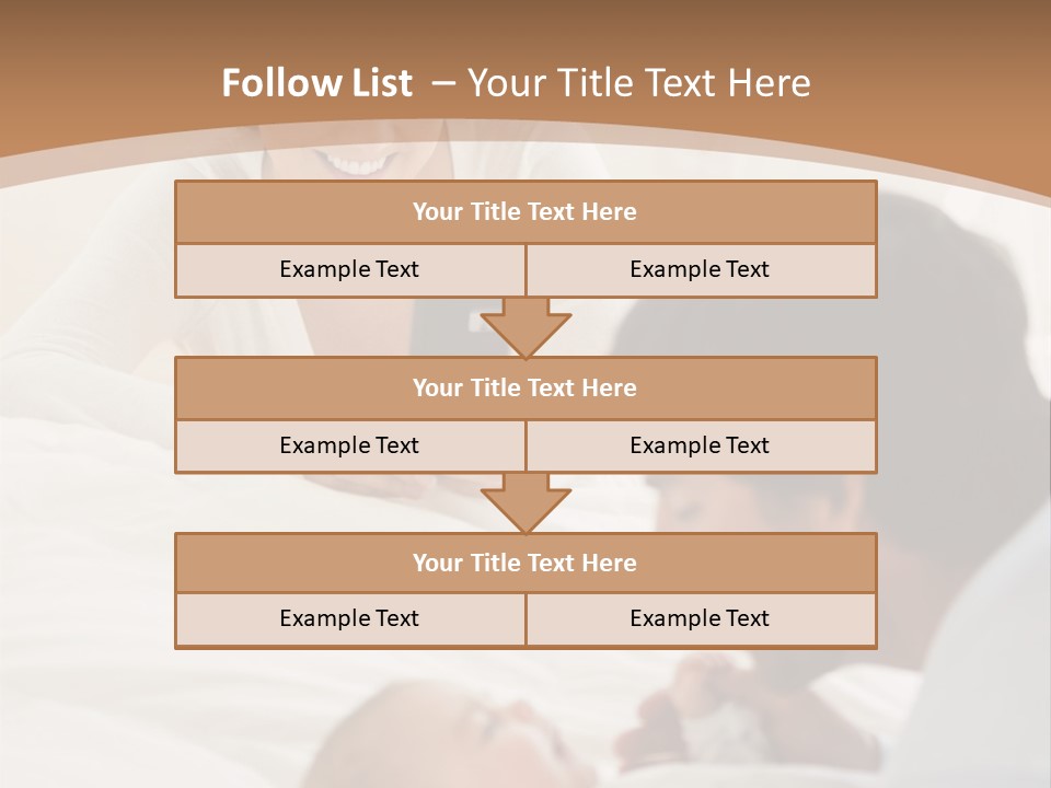 A Man And Woman Looking At A Cell Phone While Holding A Baby PowerPoint Template