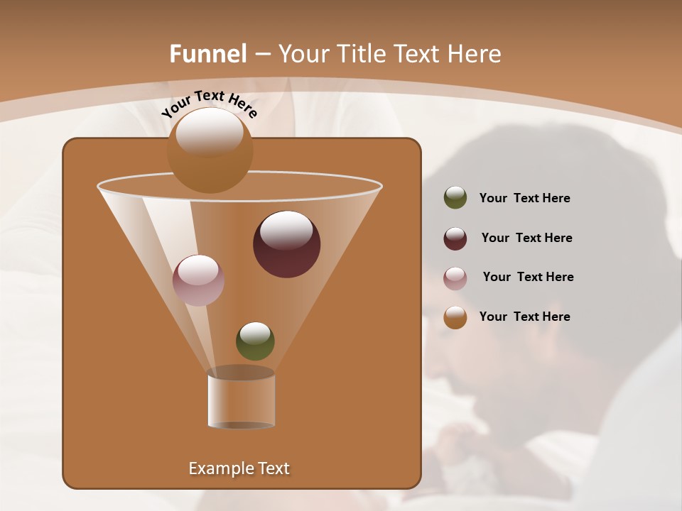 A Man And Woman Looking At A Cell Phone While Holding A Baby PowerPoint Template