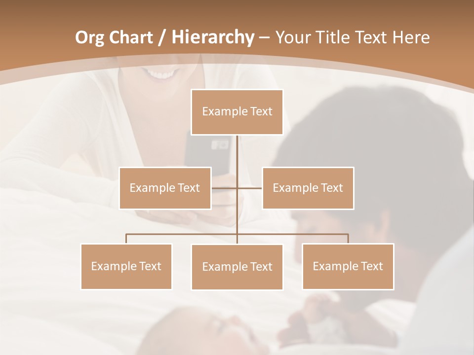 A Man And Woman Looking At A Cell Phone While Holding A Baby PowerPoint Template