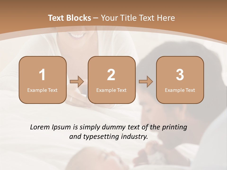 A Man And Woman Looking At A Cell Phone While Holding A Baby PowerPoint Template