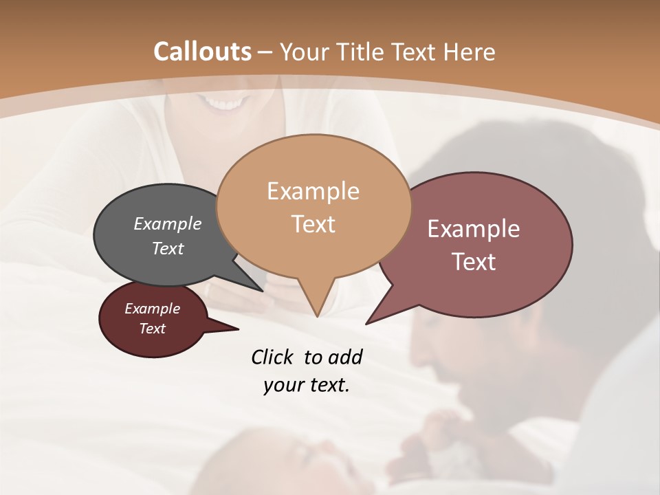 A Man And Woman Looking At A Cell Phone While Holding A Baby PowerPoint Template