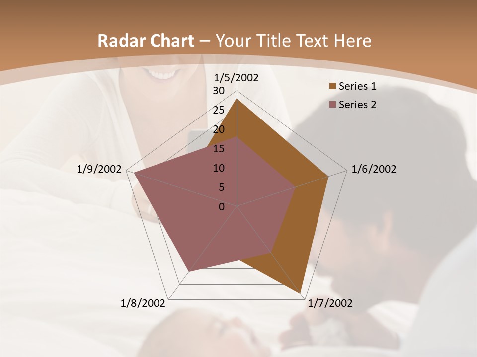 A Man And Woman Looking At A Cell Phone While Holding A Baby PowerPoint Template