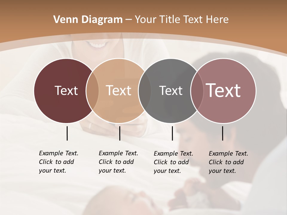 A Man And Woman Looking At A Cell Phone While Holding A Baby PowerPoint Template