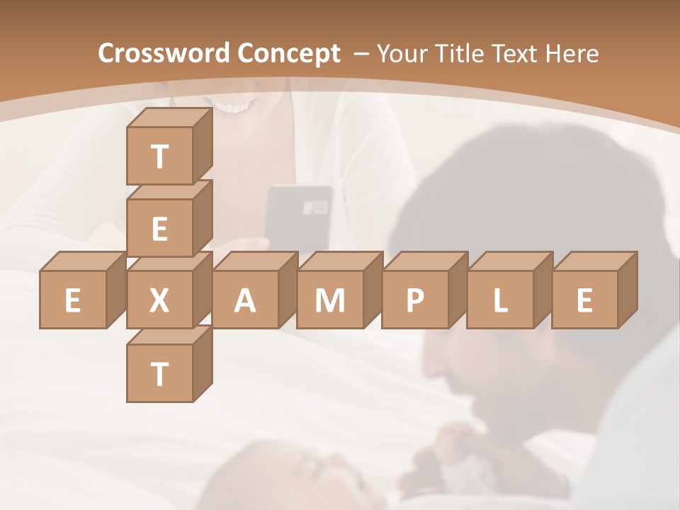 A Man And Woman Looking At A Cell Phone While Holding A Baby PowerPoint Template