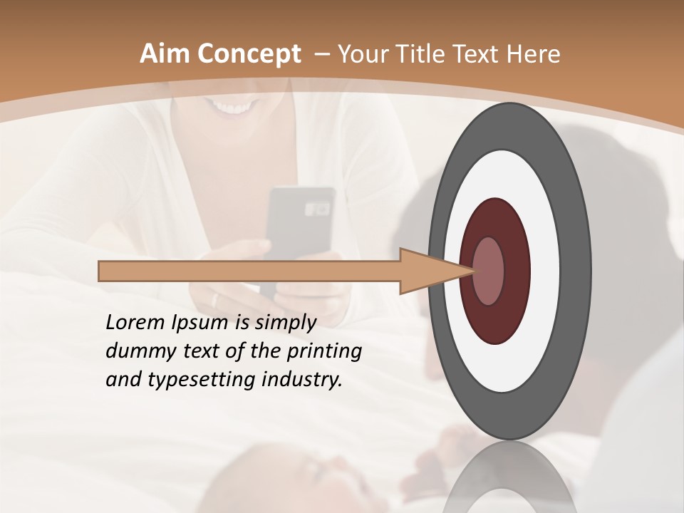 A Man And Woman Looking At A Cell Phone While Holding A Baby PowerPoint Template