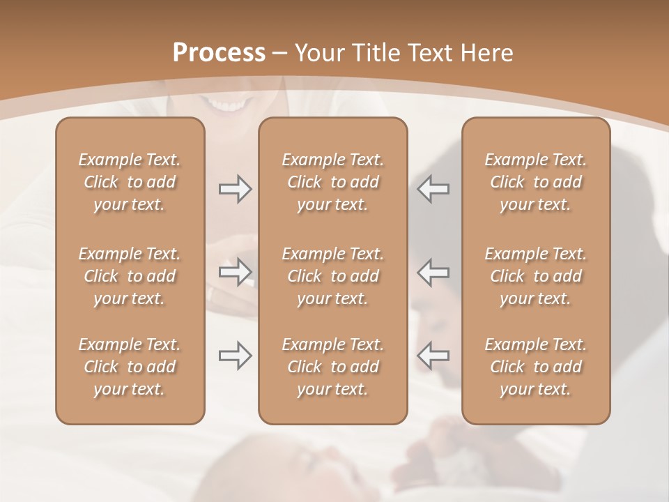 A Man And Woman Looking At A Cell Phone While Holding A Baby PowerPoint Template