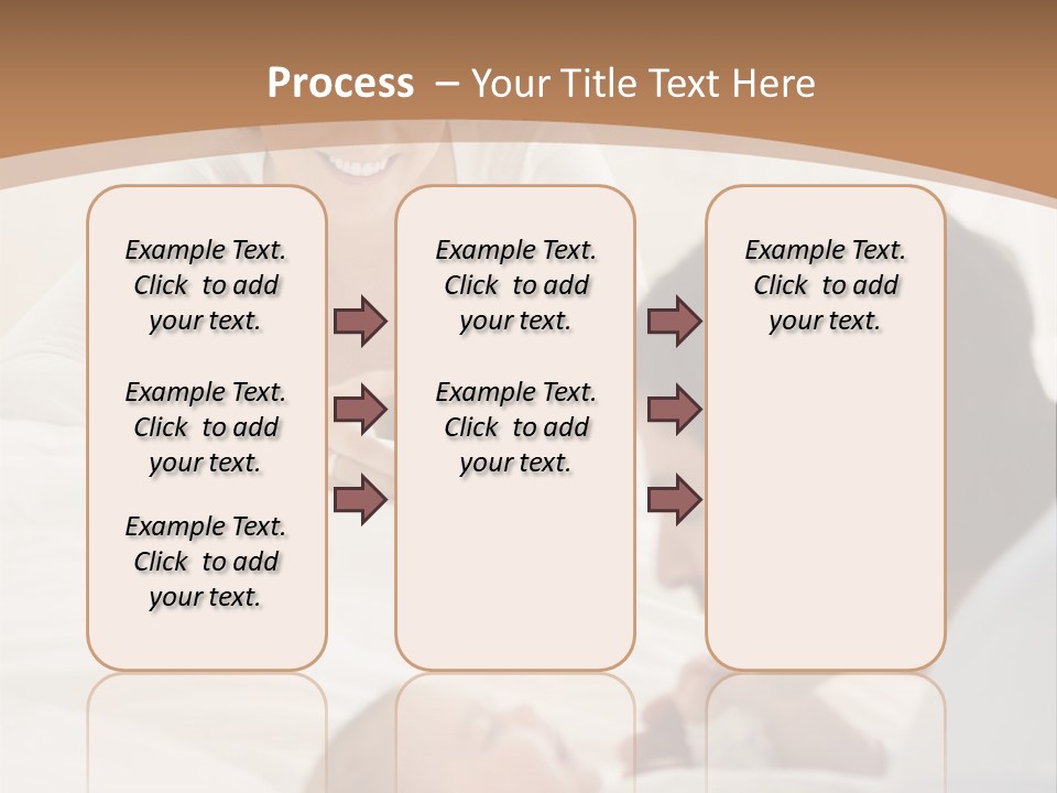 A Man And Woman Looking At A Cell Phone While Holding A Baby PowerPoint Template