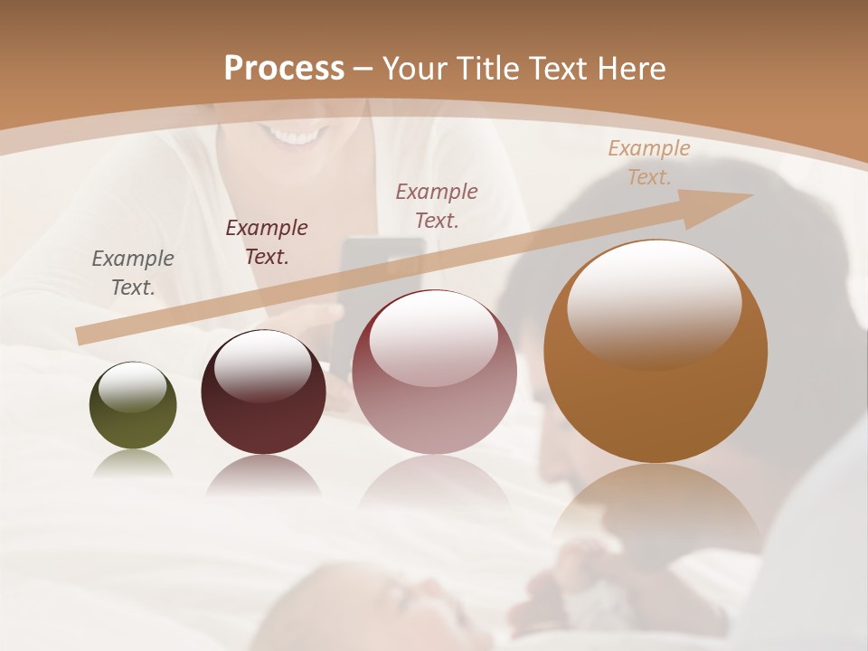 A Man And Woman Looking At A Cell Phone While Holding A Baby PowerPoint Template