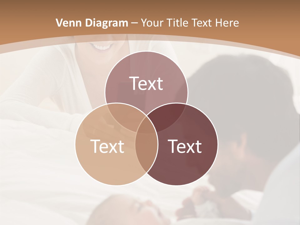 A Man And Woman Looking At A Cell Phone While Holding A Baby PowerPoint Template