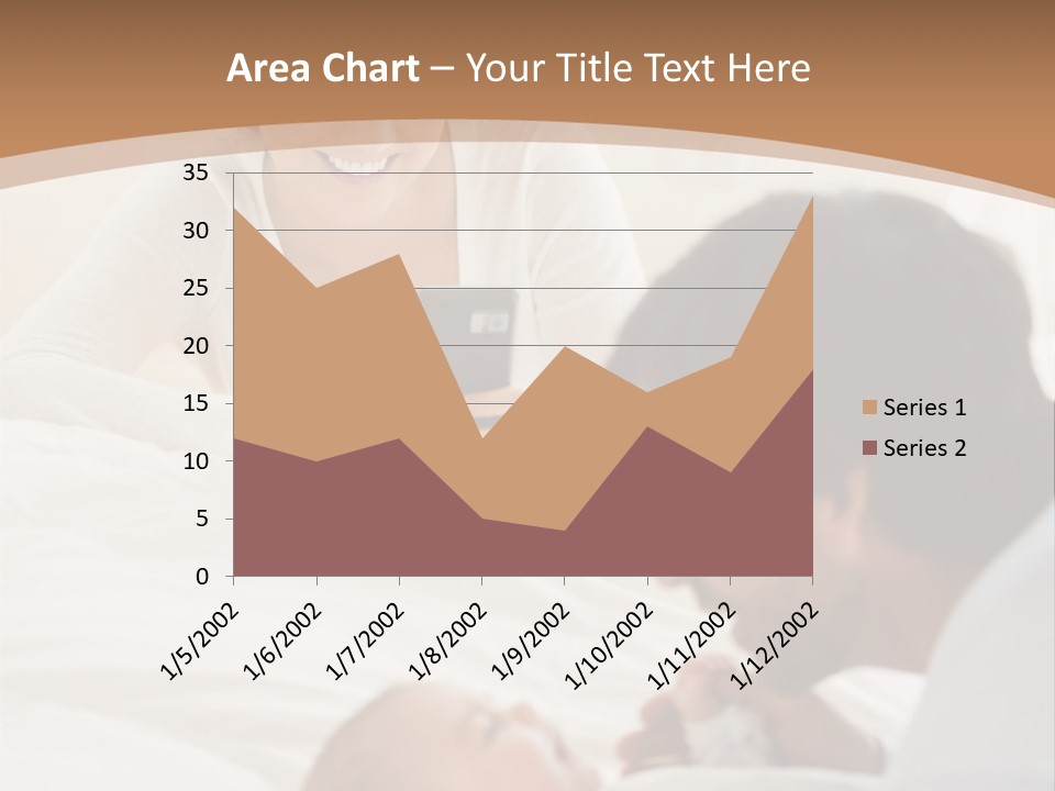A Man And Woman Looking At A Cell Phone While Holding A Baby PowerPoint Template