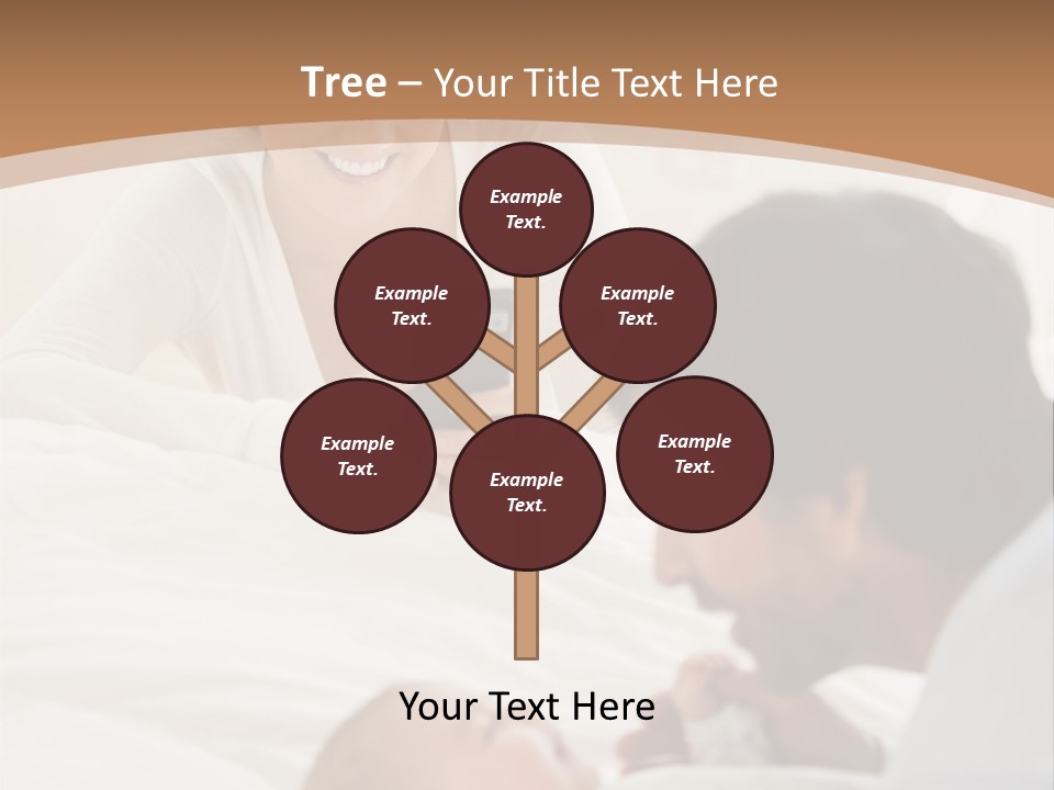 A Man And Woman Looking At A Cell Phone While Holding A Baby PowerPoint Template