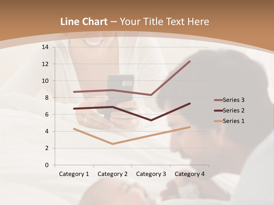 A Man And Woman Looking At A Cell Phone While Holding A Baby PowerPoint Template