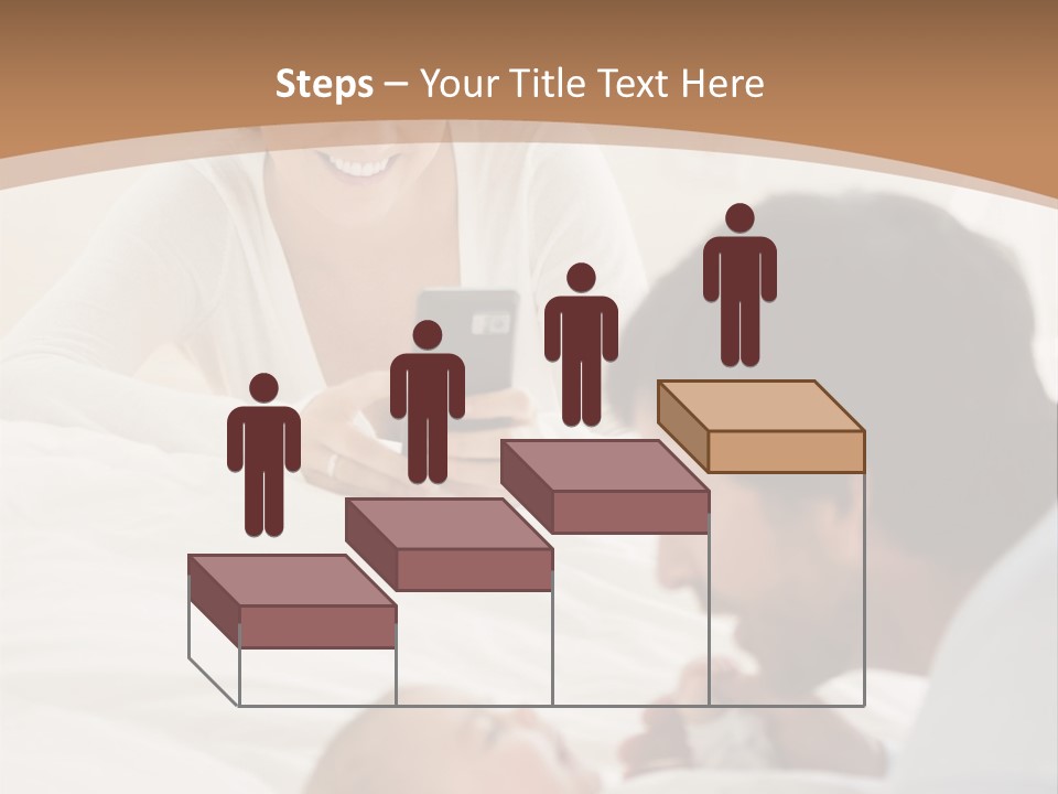 A Man And Woman Looking At A Cell Phone While Holding A Baby PowerPoint Template