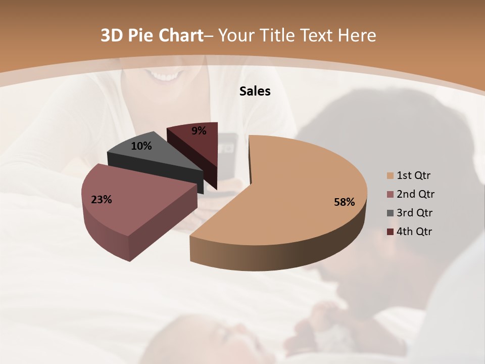 A Man And Woman Looking At A Cell Phone While Holding A Baby PowerPoint Template