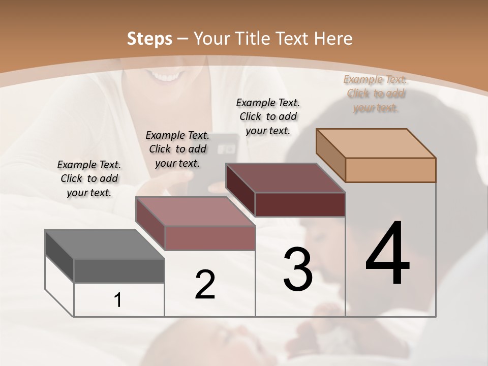 A Man And Woman Looking At A Cell Phone While Holding A Baby PowerPoint Template